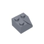 Slope 45 2 x 2 Double Concave #3046 Flat Silver
