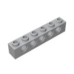 Technic Brick 1 x 6 [5 Holes] #3894  Light Bluish Gray Gobricks