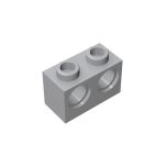 Technic, Brick 1 x 2 with Holes #32000  Light Bluish Gray Gobricks