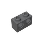 Technic, Brick 1 x 2 with Holes #32000 Dark Bluish Gray
