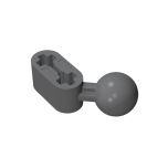 Technic Beam 1 x 2 with Ball Joint Angled #50923  Dark Bluish Gray Gobricks