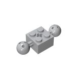Technic Brick Modified 2 x 2 With 2 Ball Joints And Axle Hole #17114 Light Bluish Gray Gobricks
