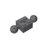Technic Brick Modified 2 x 2 With 2 Ball Joints And Axle Hole #17114 Dark Bluish Gray
