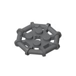 Plate Special 2 x 2 with Bar Frame Octagonal, Reinforced, Completely Round Studs #75937 Dark Bluish Gray