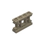 Fence 1 x 4 x 2 Ornamental Asian Lattice with 4 Studs #32932 Dark Tan