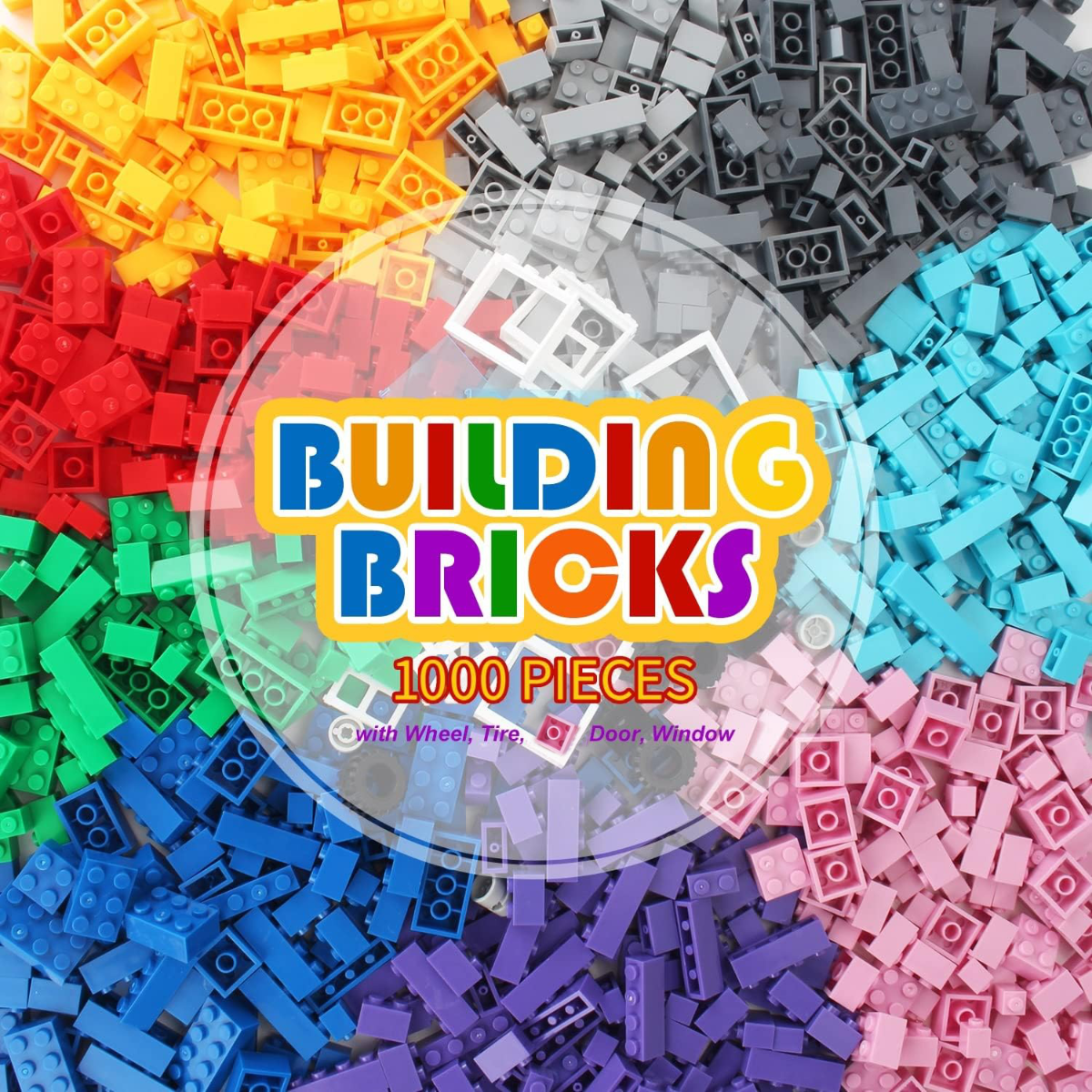 1000 PCS Bricks & Door & Wheel Bundle