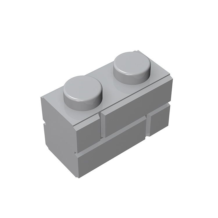 Brick Special 1 x 2 with Masonry Brick Profile #98283 Light Bluish Gray 10 pieces