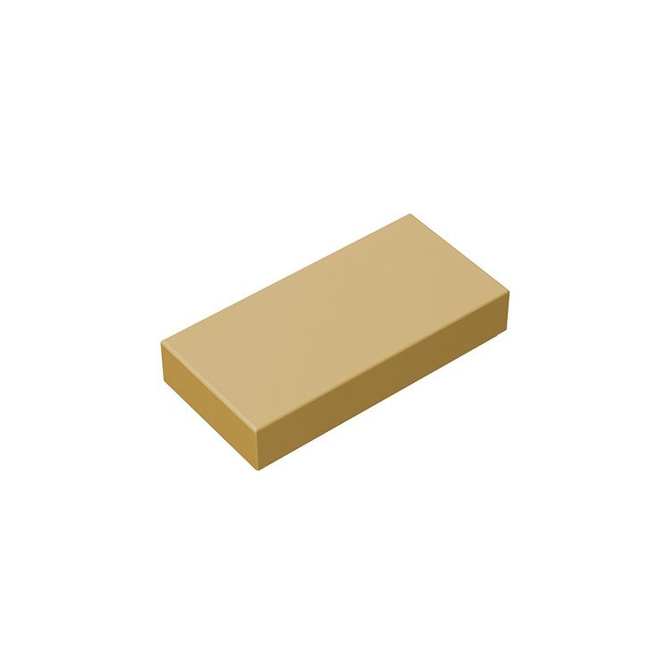 Tile 1 x 2 (Undetermined Type) #3069 Tan 10 pieces
