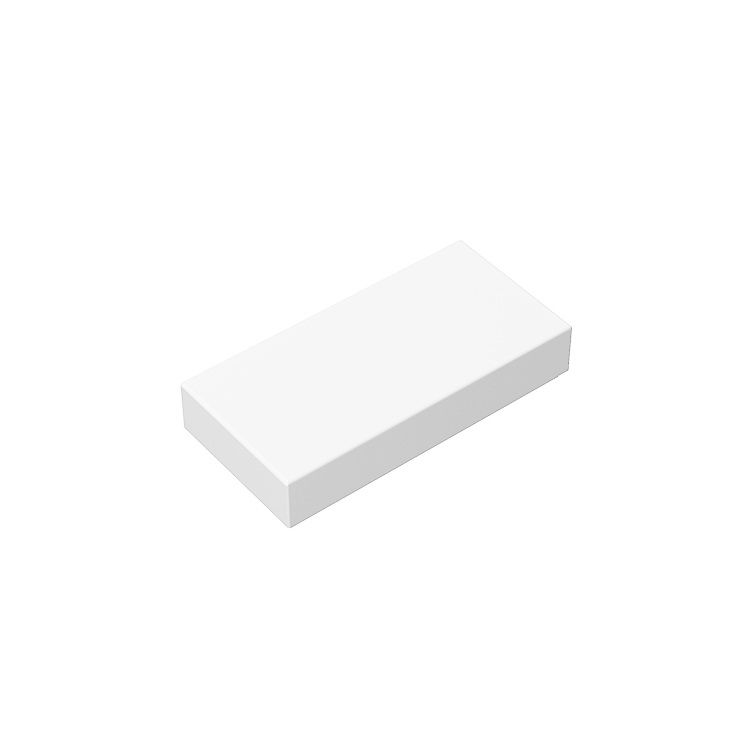 Tile 1 x 2 (Undetermined Type) #3069 White 10 pieces