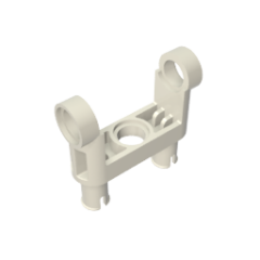 Pin Connector Toggle Joint Smooth Double With 2 Pins #48496 White Gobricks