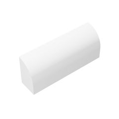 Brick Curved 1 x 4 x 1 1/3 No Studs, Curved Top with Raised Inside Support #10314 White