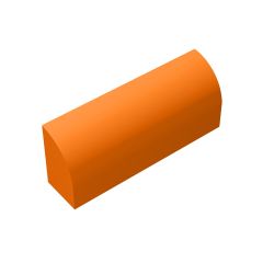 Brick Curved 1 x 4 x 1 1/3 No Studs, Curved Top with Raised Inside Support #10314 Orange