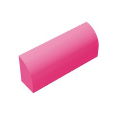 Brick Curved 1 x 4 x 1 1/3 No Studs, Curved Top with Raised Inside Support #10314 Dark Pink