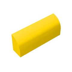 Brick Curved 1 x 4 x 1 1/3 No Studs, Curved Top with Raised Inside Support #10314 Yellow