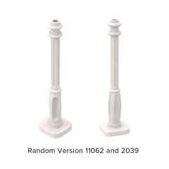 Lamp Post with 4 Base Flutes 2 x 2 x 7 #11062 White