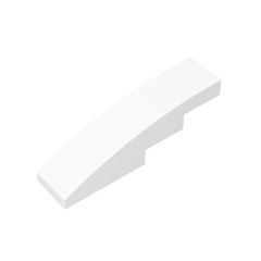 Slope Curved 4 x 1 No Studs - Stud Holder with Symmetric Ridges #11153 White 10 pieces