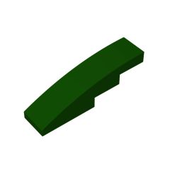 Slope Curved 4 x 1 No Studs - Stud Holder with Symmetric Ridges #11153 Dark Green 10 pieces