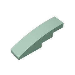 Slope Curved 4 x 1 No Studs - Stud Holder with Symmetric Ridges #11153 Sand Green