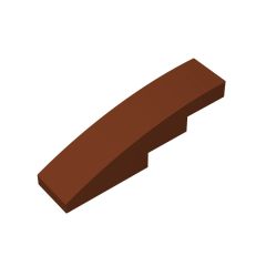 Slope Curved 4 x 1 No Studs - Stud Holder with Symmetric Ridges #11153 Reddish Brown 10 pieces