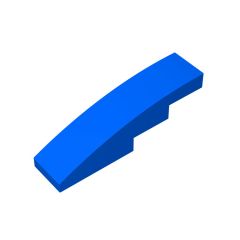 Slope Curved 4 x 1 No Studs - Stud Holder with Symmetric Ridges #11153 Blue 10 pieces
