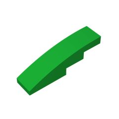 Slope Curved 4 x 1 No Studs - Stud Holder with Symmetric Ridges #11153 Green 10 pieces