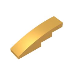 Slope Curved 4 x 1 No Studs - Stud Holder with Symmetric Ridges #11153 Pearl Gold
