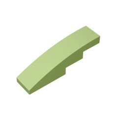 Slope Curved 4 x 1 No Studs - Stud Holder with Symmetric Ridges #11153 Olive Green