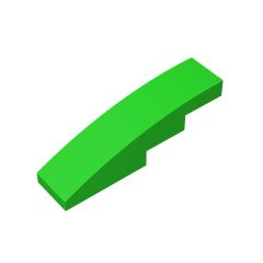 Slope Curved 4 x 1 No Studs - Stud Holder with Symmetric Ridges #11153 Bright Green
