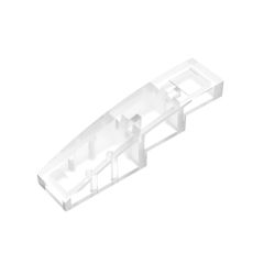 Slope Curved 4 x 1 No Studs - Stud Holder with Symmetric Ridges #11153 Trans-Clear
