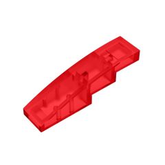 Slope Curved 4 x 1 No Studs - Stud Holder with Symmetric Ridges #11153 Trans-Red