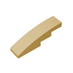 Slope Curved 4 x 1 No Studs - Stud Holder with Symmetric Ridges #11153 Tan