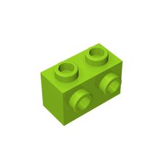 Brick Special 1 x 2 with 2 Studs on 1 Side #11211 Lime