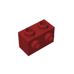 Brick Special 1 x 2 with 2 Studs on 1 Side #11211 Dark Red