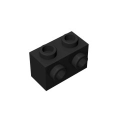 Brick Special 1 x 2 with 2 Studs on 1 Side #11211 Black
