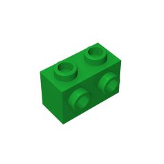 Brick Special 1 x 2 with 2 Studs on 1 Side #11211 Green