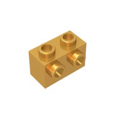 Brick Special 1 x 2 with 2 Studs on 1 Side #11211 Pearl Gold