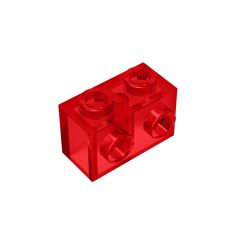 Brick Special 1 x 2 with 2 Studs on 1 Side #11211 Trans-Red