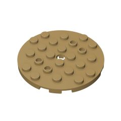 Plate Round 6 x 6 with Hole #11213 Dark Tan 10 pieces