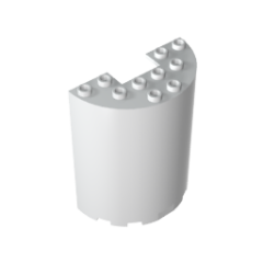 Cylinder Half 3 x 6 x 6 with 1 x 2 Cutout #87926 Milky White Gobricks