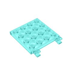 Plate Special 4 x 4 with Clips Horizontal #47998  Trans-Light Blue Gobricks