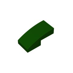Slope Curved 2 x 1 No Studs [1/2 Bow] #11477 Dark Green 10 pieces