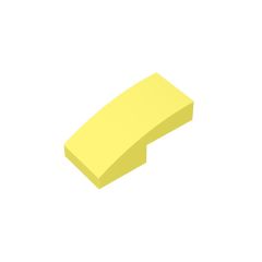 Slope Curved 2 x 1 No Studs [1/2 Bow] #11477 Bright Light Yellow