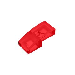 Slope Curved 2 x 1 No Studs [1/2 Bow] #11477 Trans-Red