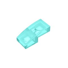 Slope Curved 2 x 1 No Studs [1/2 Bow] #11477 Trans-Light Blue