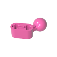 Technic Beam 1 x 2 with Ball Joint Angled #50923 Dark Pink Gobricks