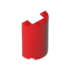 Cylinder Half 2 x 4 x 5 with 1 x 2 cutout #85941 Red Gobricks