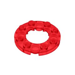 Plate, Round 4 x 4 With 2 x 2 Hole #11833 Trans-Red