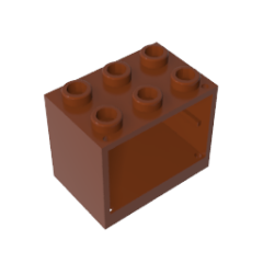 Container, Cupboard 2 x 3 x 2 - Hollow Studs #4532b Reddish Brown