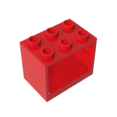 Container, Cupboard 2 x 3 x 2 - Hollow Studs #4532b Red