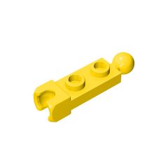 Plate, Modified 1 x 2 With Tow Ball And Small Tow Ball Socket On Ends #14419 Yellow